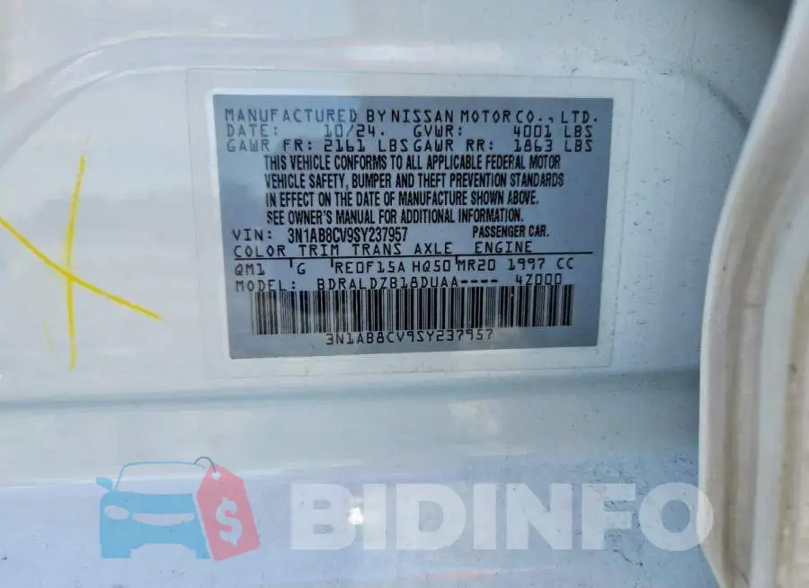 3N1AB8CV9SY237957 Photo# 12