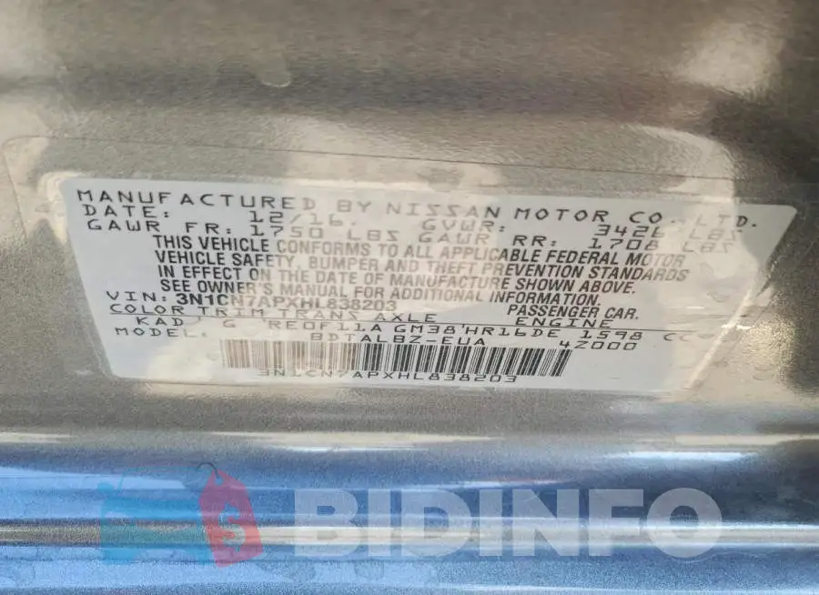 3N1CN7APXHL838203 Photo# 13