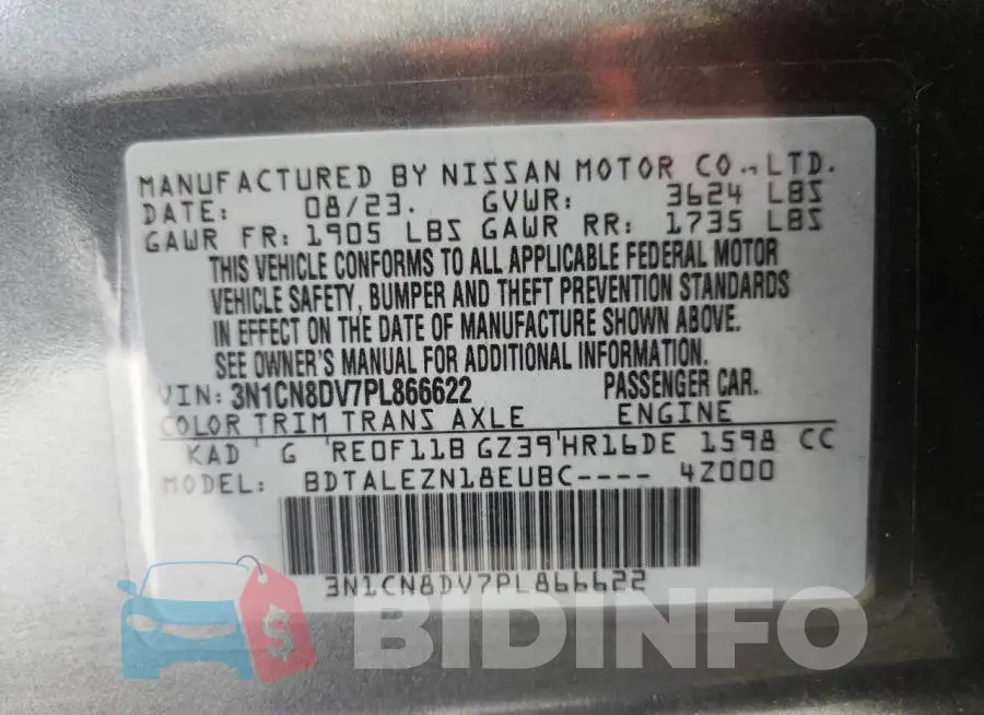 3N1CN8DV7PL866622 Photo# 12