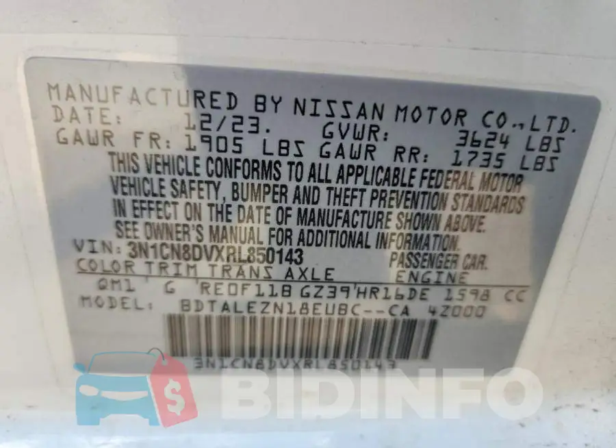 3N1CN8DVXRL850143 Photo# 12