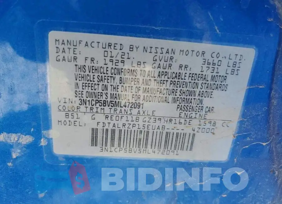3N1CP5BV5ML472091 Photo# 12
