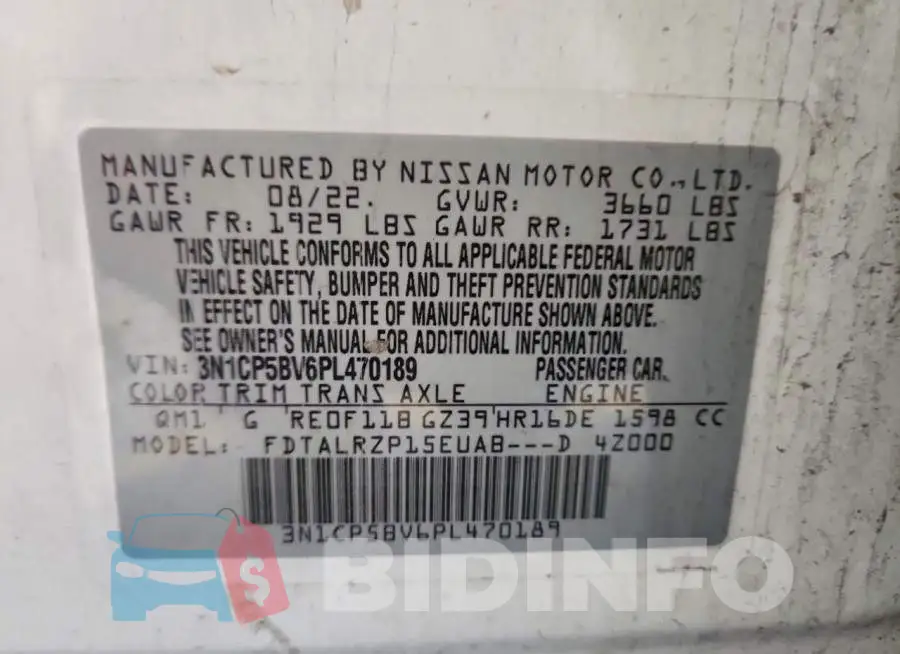 3N1CP5BV6PL470189 Photo# 13