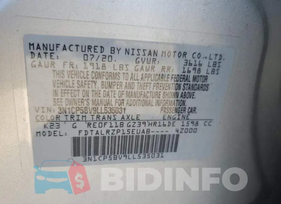 3N1CP5BV9LL535031 Photo# 12