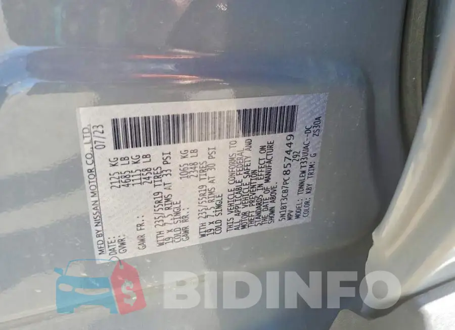 5N1BT3CB7PC857449 Photo# 13