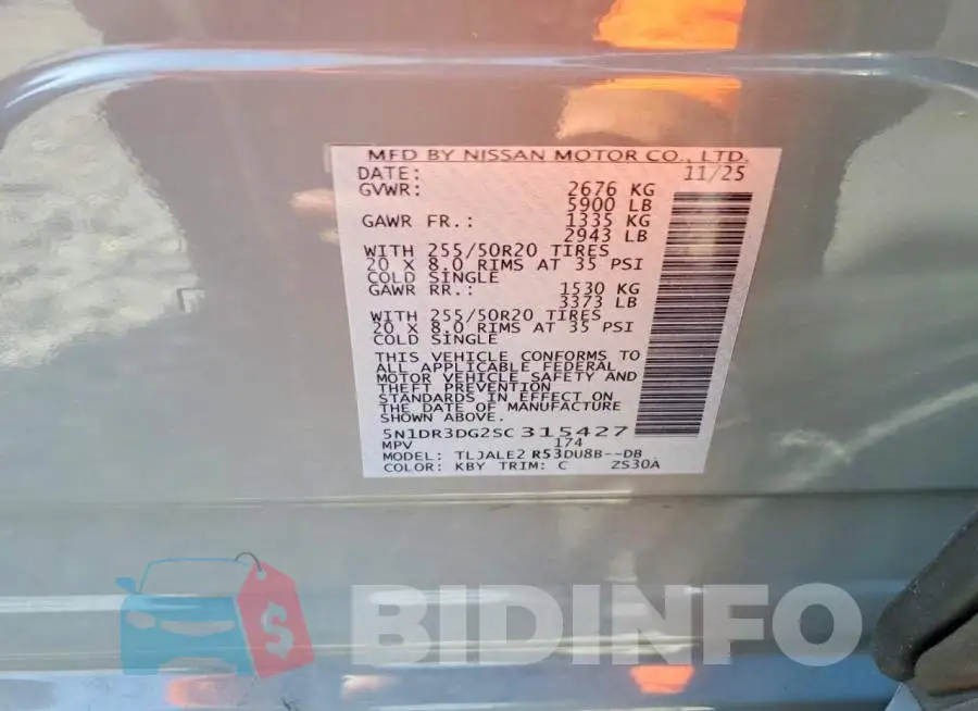 5N1DR3DG2SC315427 Photo# 12