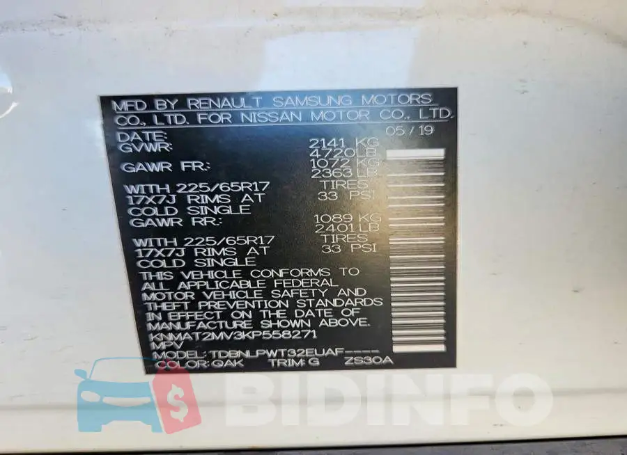 KNMAT2MV3KP558271 Photo# 13