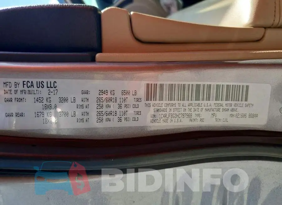 1C4RJFBG3HC797968 Photo# 13