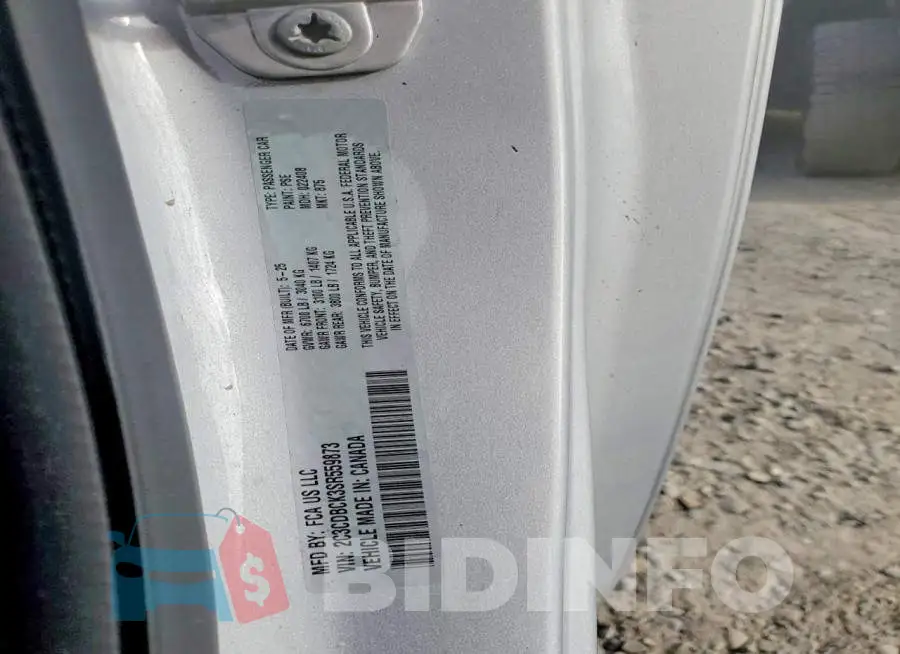 2C3CDBCK3SR559873 Photo# 12