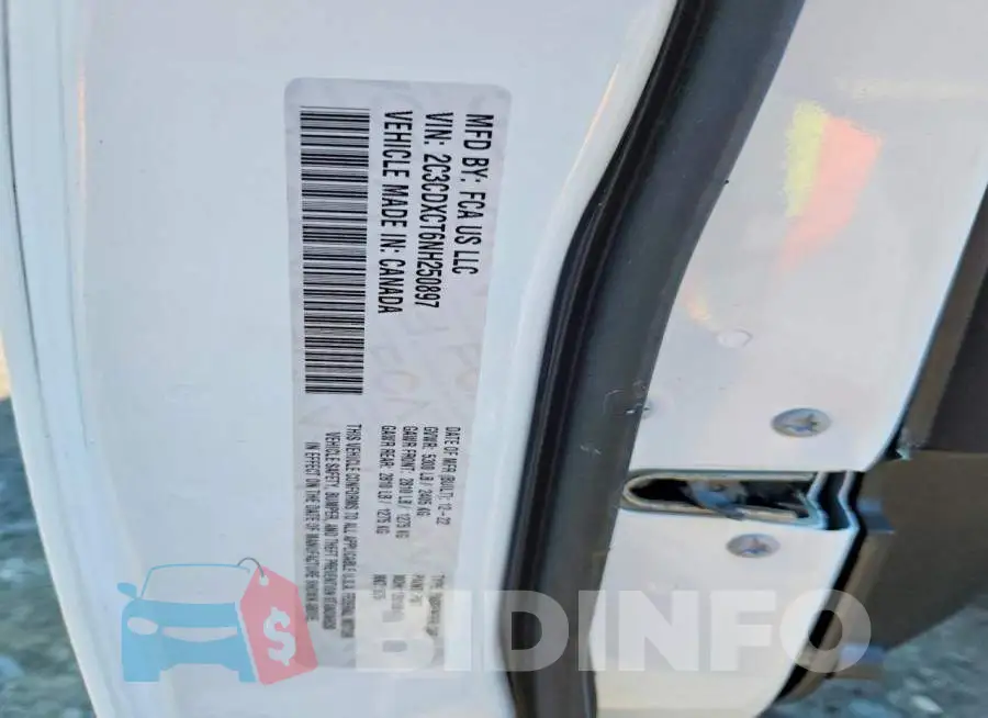 2C3CDXCT6NH250897 Photo# 13