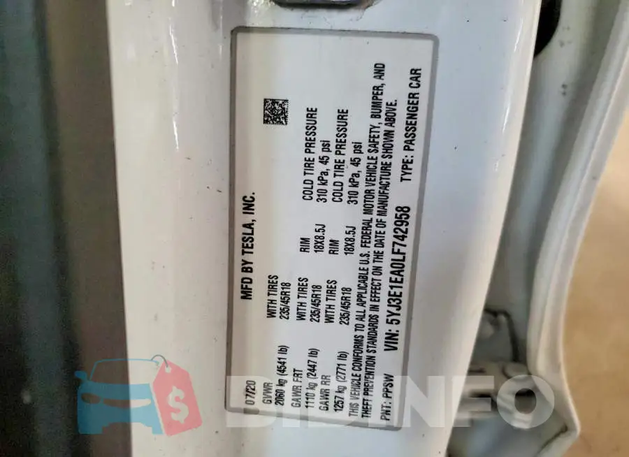 5YJ3E1EA0LF742958 Photo# 12