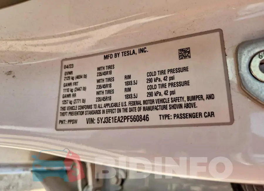 5YJ3E1EA2PF560846 Photo# 12