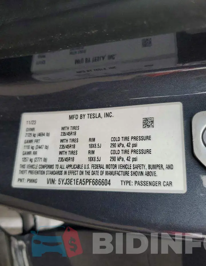 5YJ3E1EA5PF686604 Photo# 12