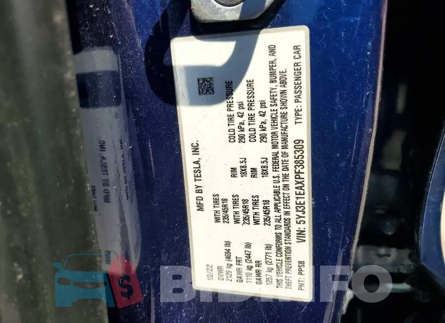 5YJ3E1EAXPF385309 Photo# 12
