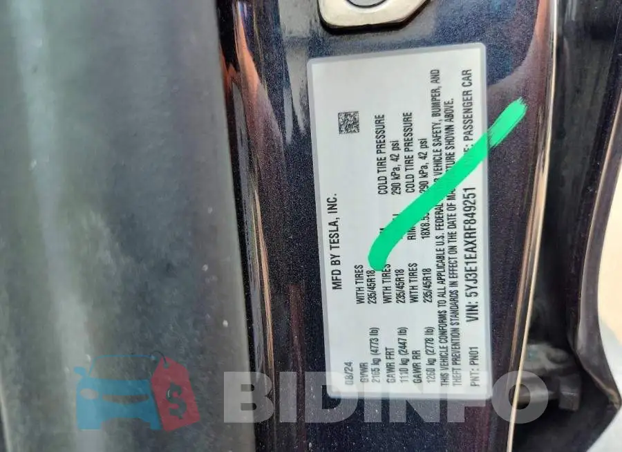 5YJ3E1EAXRF849251 Photo# 13