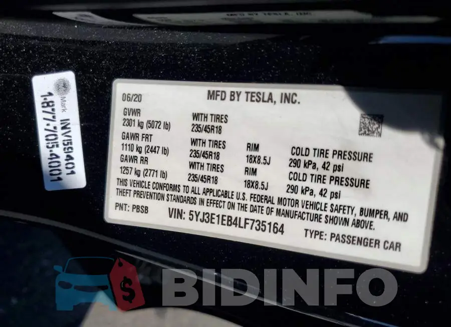 5YJ3E1EB4LF735164 Photo# 13