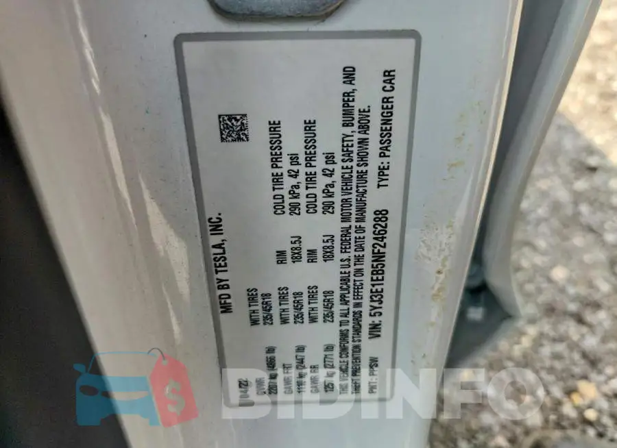 5YJ3E1EB5NF246288 Photo# 12