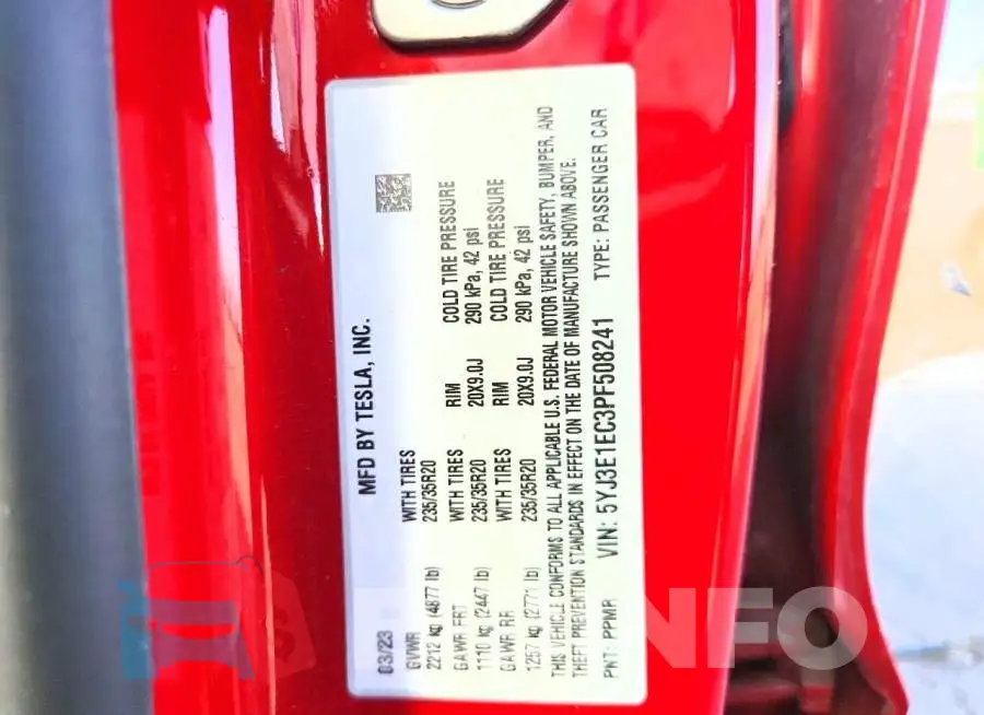 5YJ3E1EC3PF508241 Photo# 13