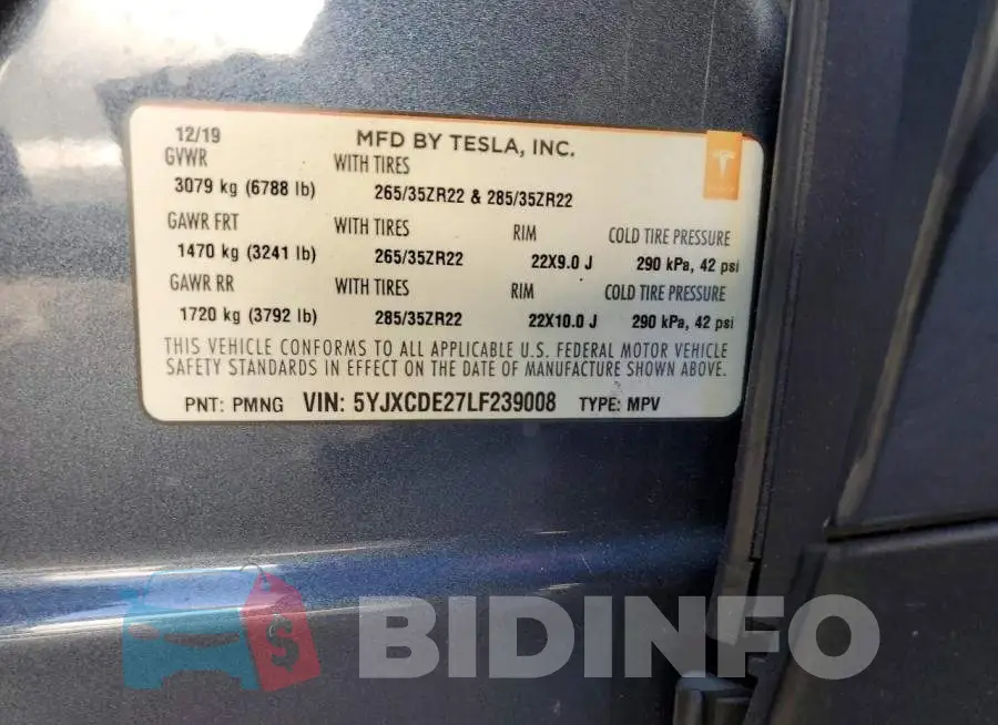 5YJXCDE27LF239008 Photo# 12