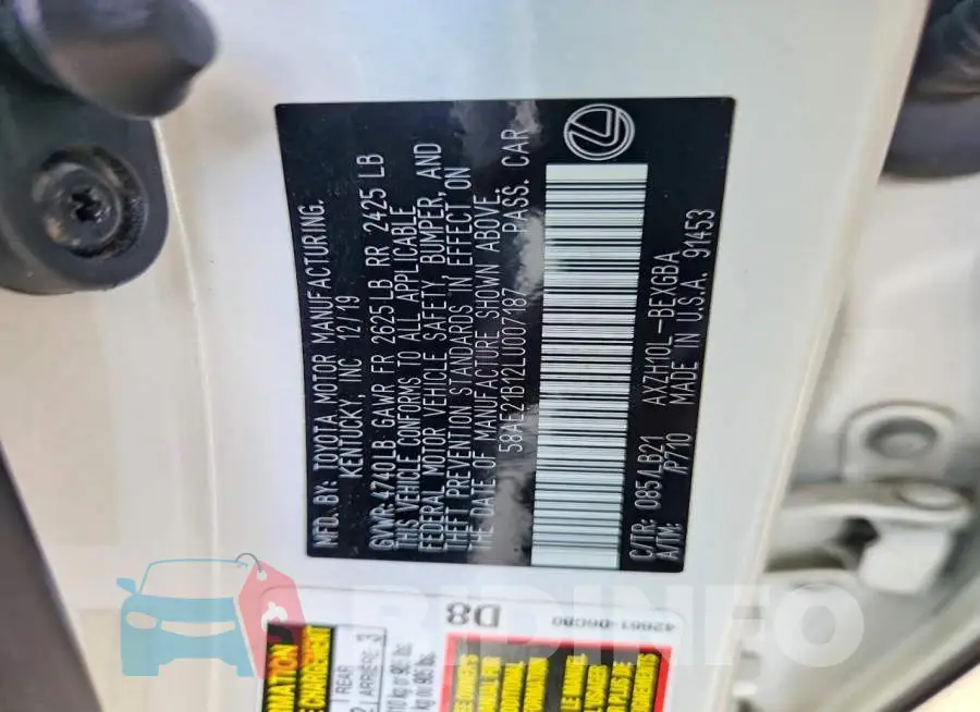 58AE21B12LU007187 Photo# 12