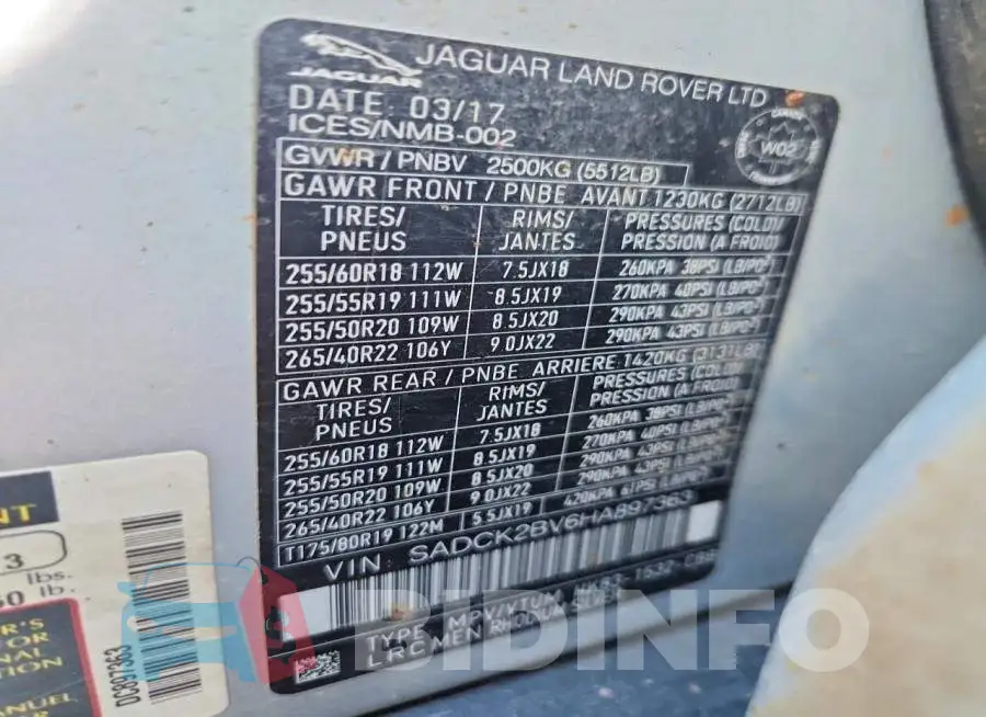 SADCK2BV6HA897363 Photo# 14