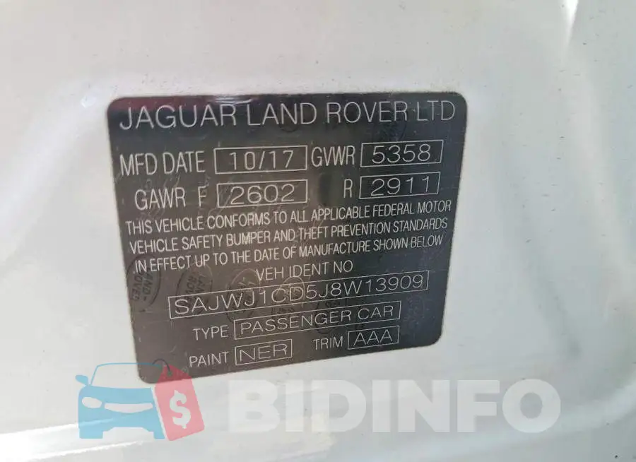 SAJWJ1CD5J8W13909 Photo# 12