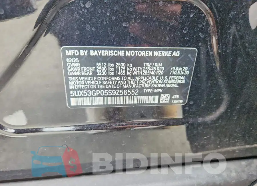 5UX53GP05S9Z56552 Photo# 13