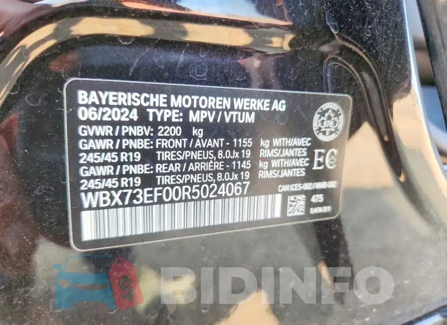 WBX73EF00R5024067 Photo# 14
