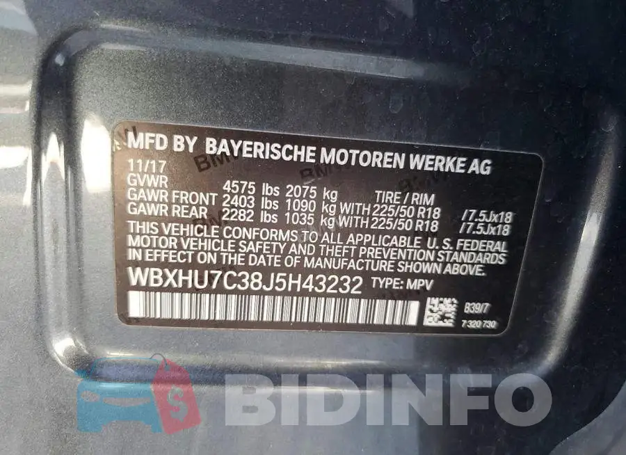 WBXHU7C38J5H43232 Photo# 12