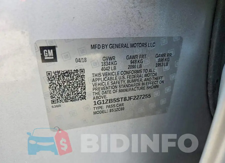 1G1ZB5ST8JF227255 Photo# 12