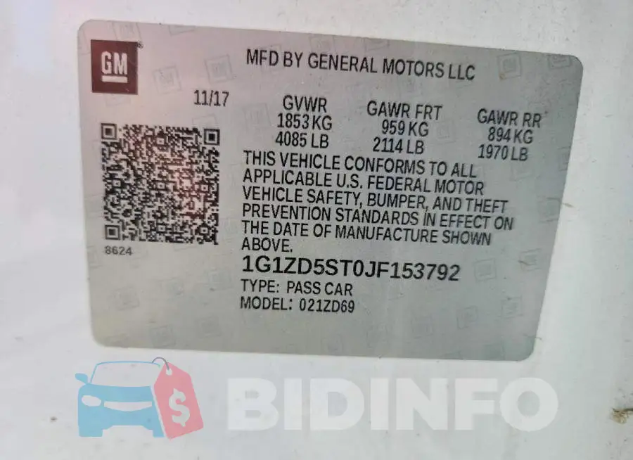 1G1ZD5ST0JF153792 Photo# 12