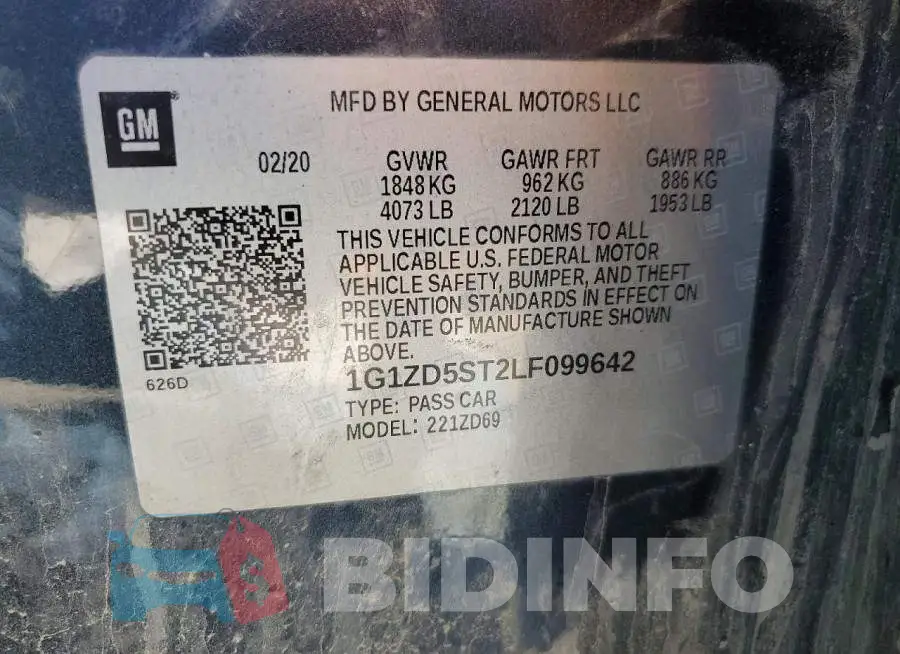 1G1ZD5ST2LF099642 Photo# 12