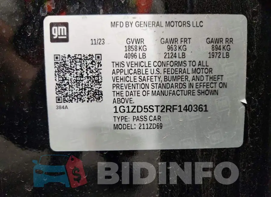 1G1ZD5ST2RF140361 Photo# 12