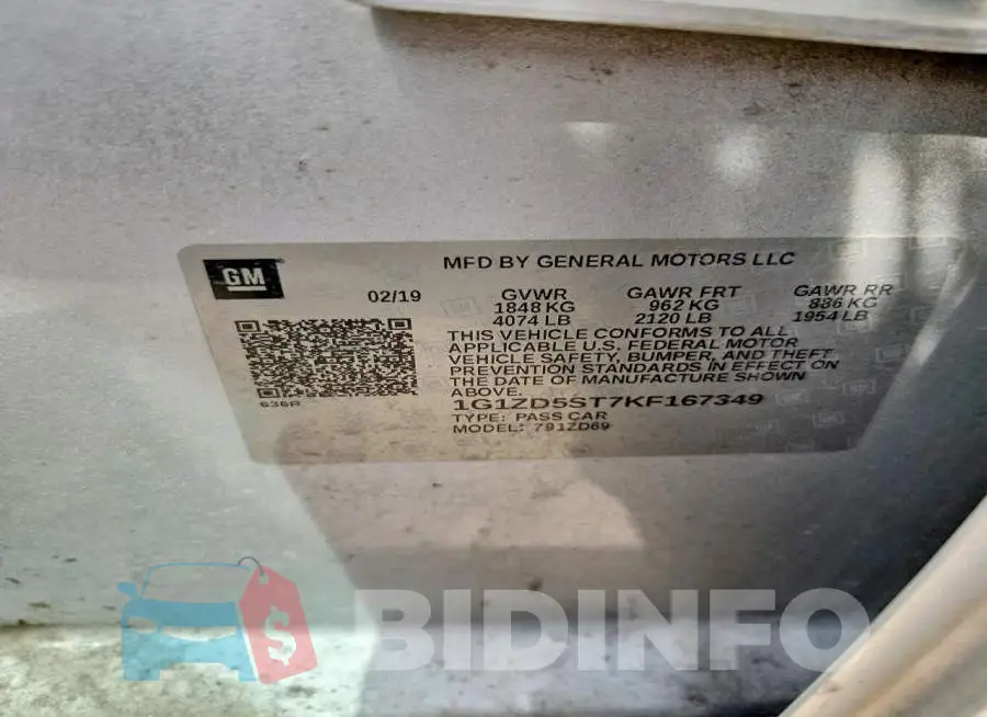 1G1ZD5ST7KF167349 Photo# 12