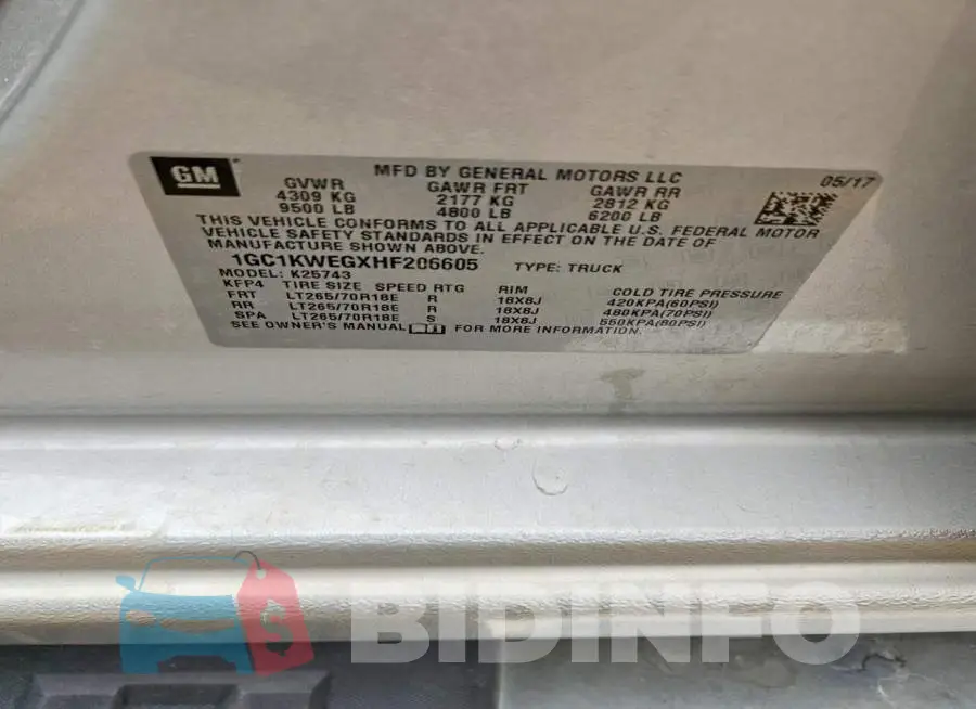 1GC1KWEGXHF206605 Photo# 12