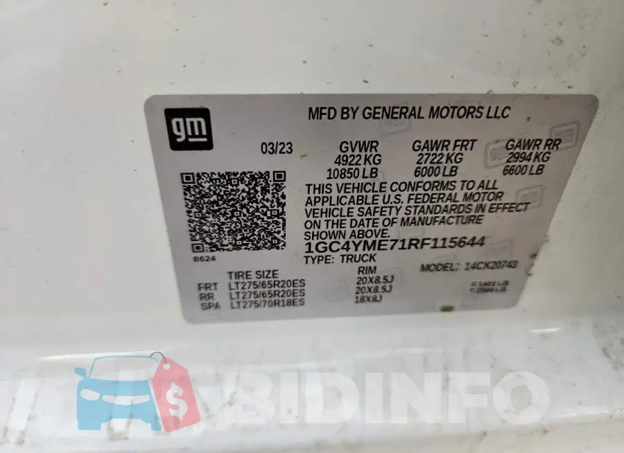 1GC4YME71RF115644 Photo# 12