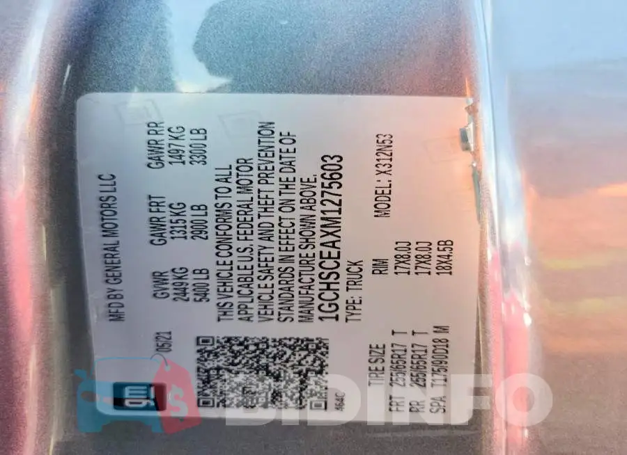 1GCHSCEAXM1275603 Photo# 13