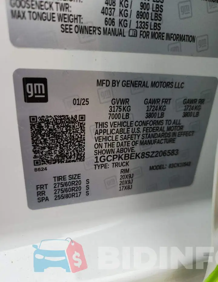 1GCPKBEK8SZ206583 Photo# 12