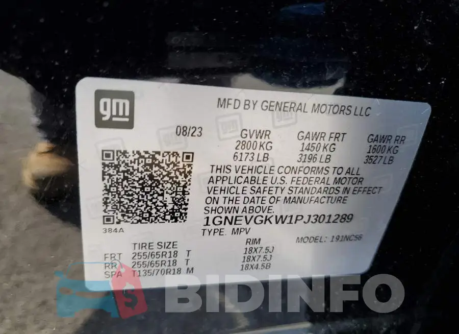 1GNEVGKW1PJ301289 Photo# 13