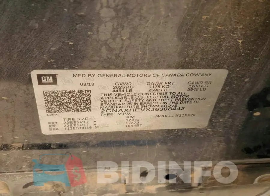 2GNAXHEVXJ6308442 Photo# 14