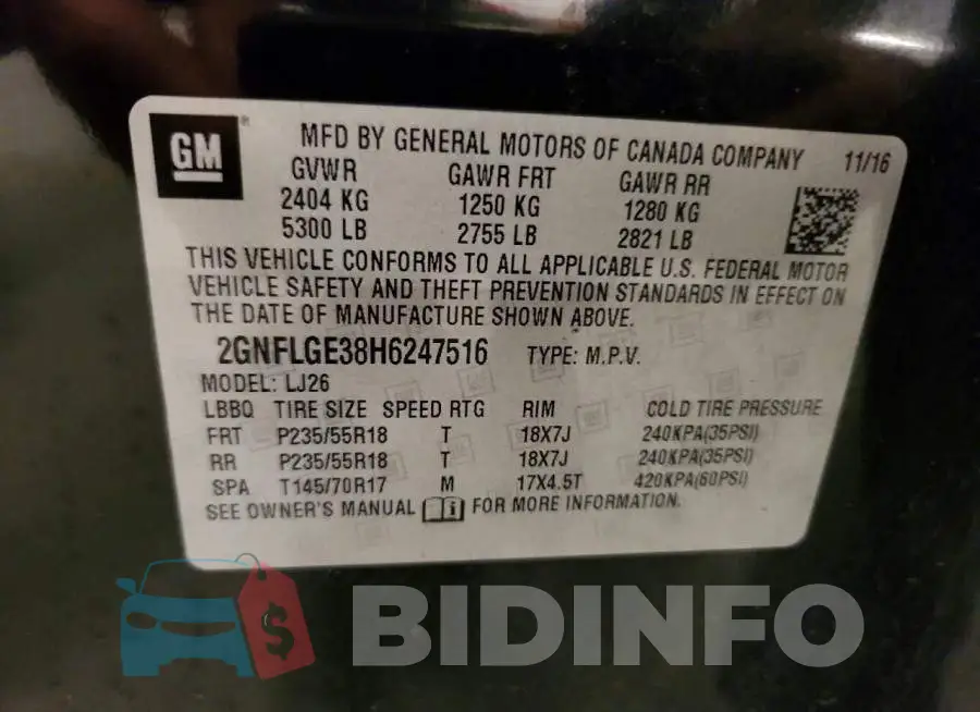 2GNFLGE38H6247516 Photo# 13