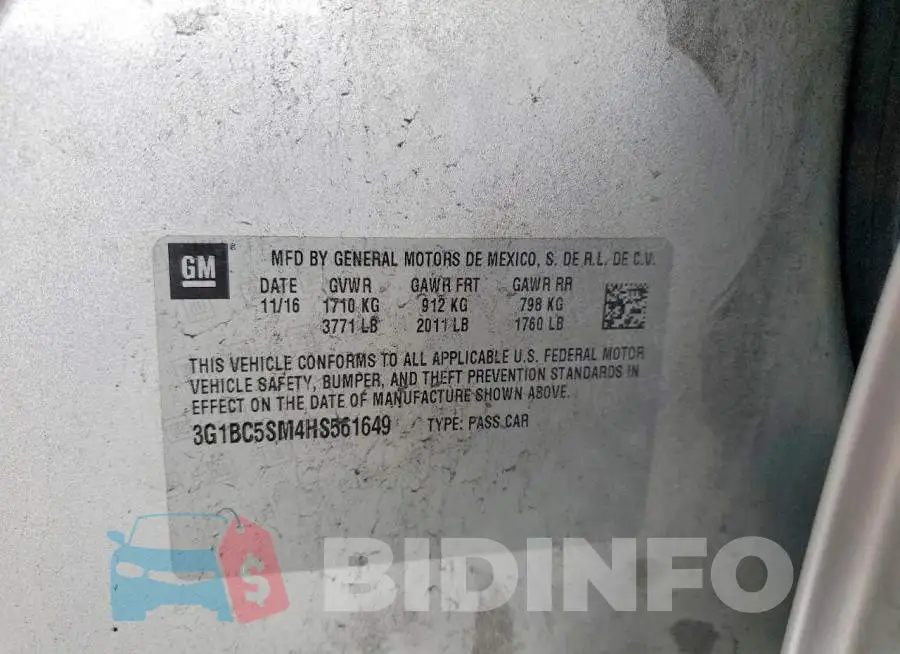 3G1BC5SM4HS561649 Photo# 12