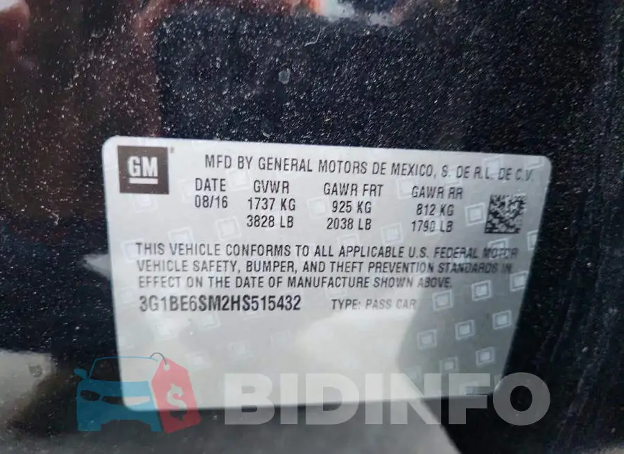 3G1BE6SM2HS515432 Photo# 12