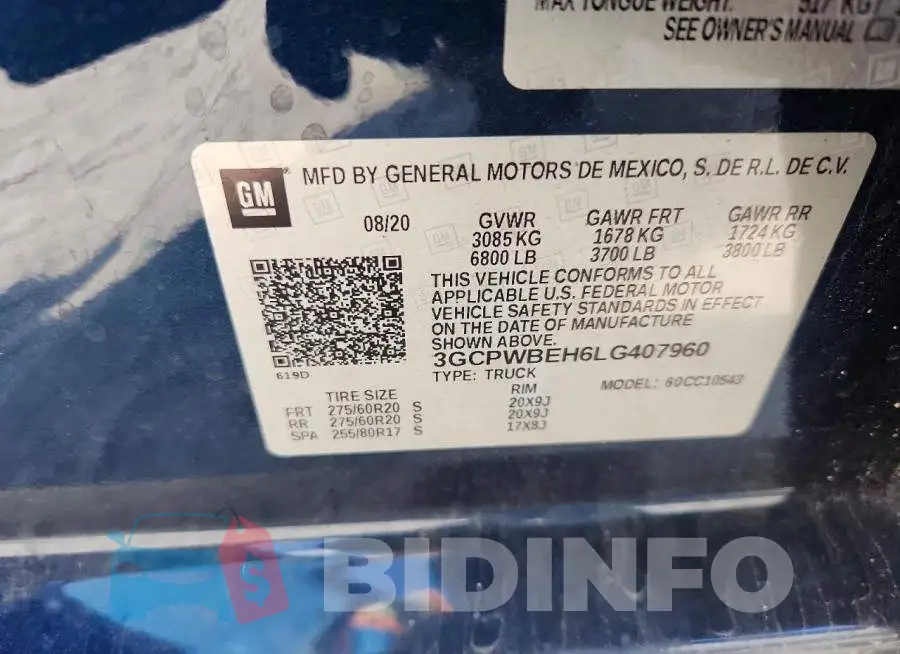 3GCPWBEH6LG407960 Photo# 12