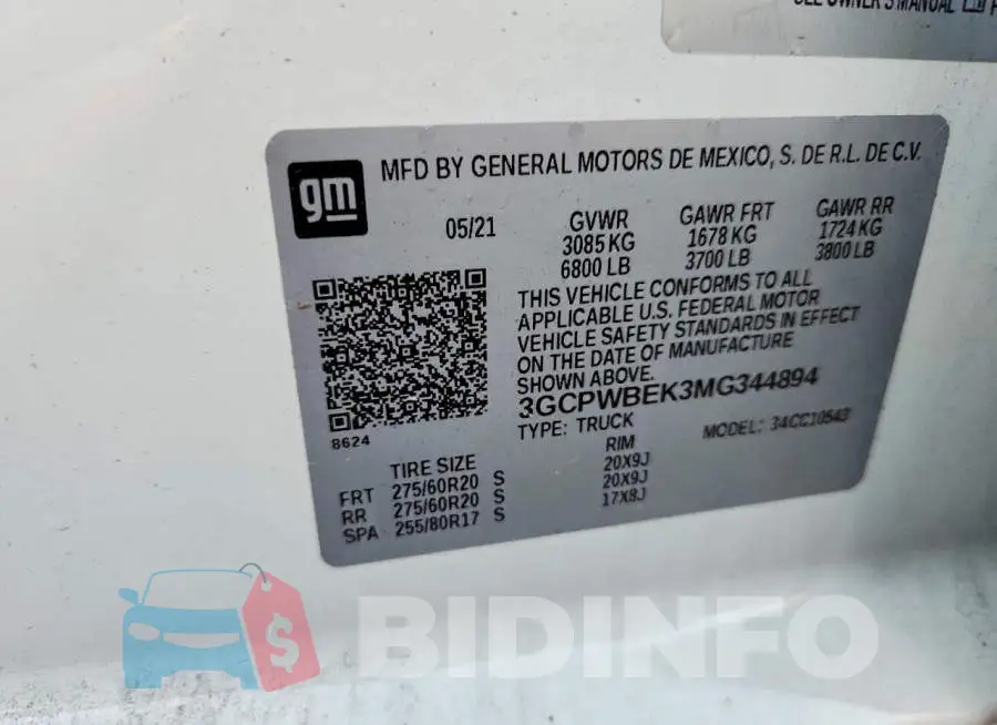 3GCPWBEK3MG344894 Photo# 12