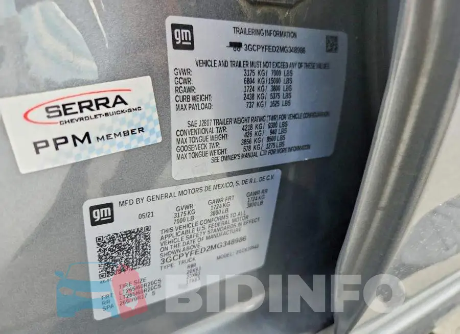 3GCPYFED2MG348986 Photo# 12