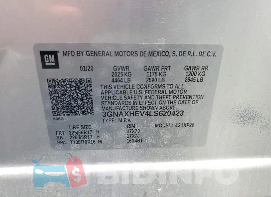 3GNAXHEV4LS620423 Photo# 13