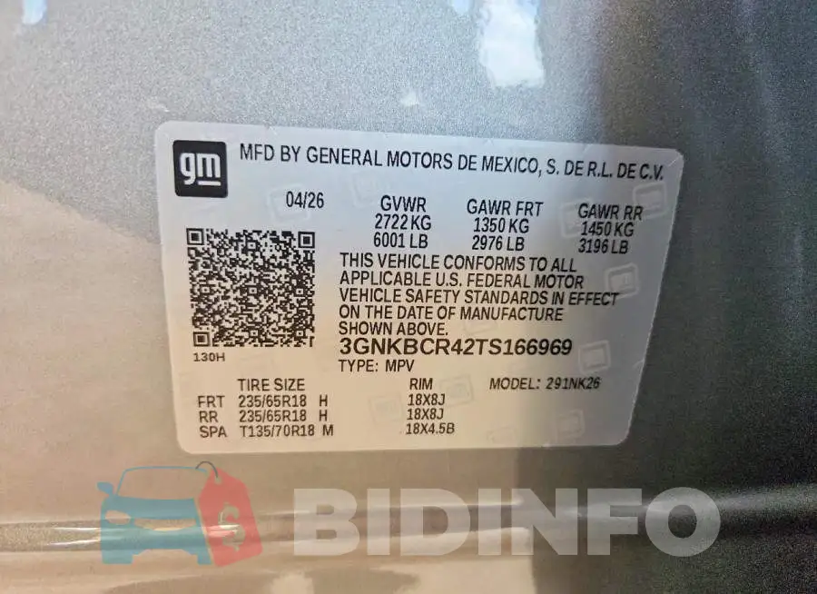 3GNKBCR42TS166969 Photo# 13