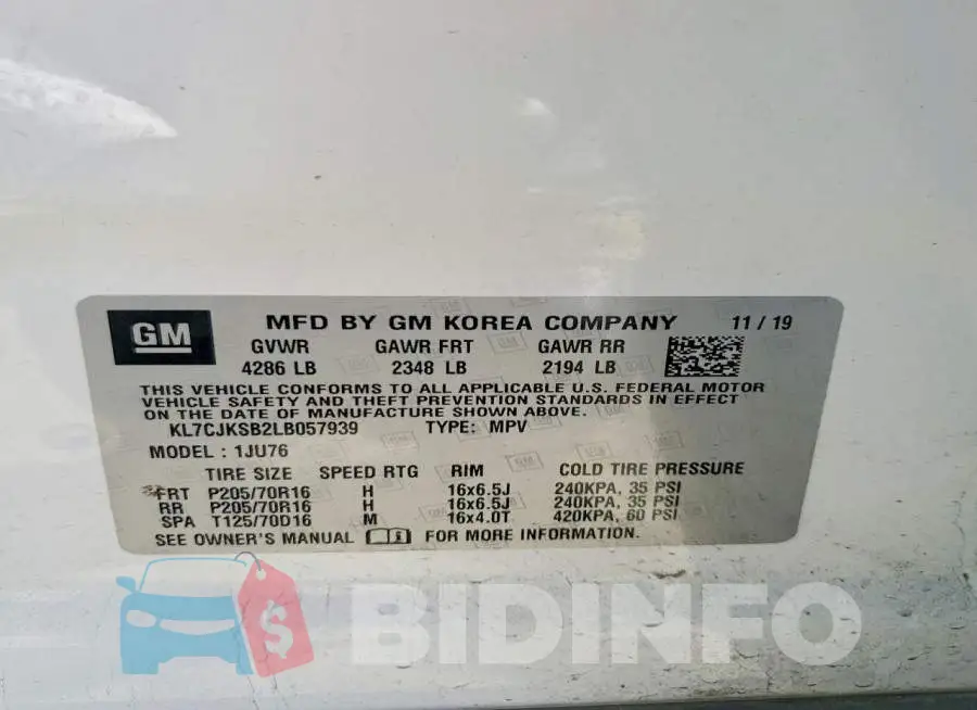 KL7CJKSB2LB057939 Photo# 13