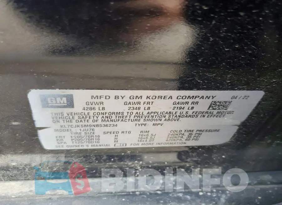 KL7CJKSM9NB536234 Photo# 12