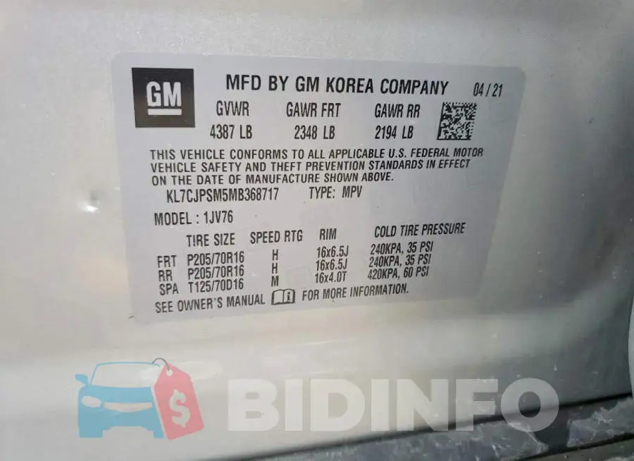 KL7CJPSM5MB368717 Photo# 13